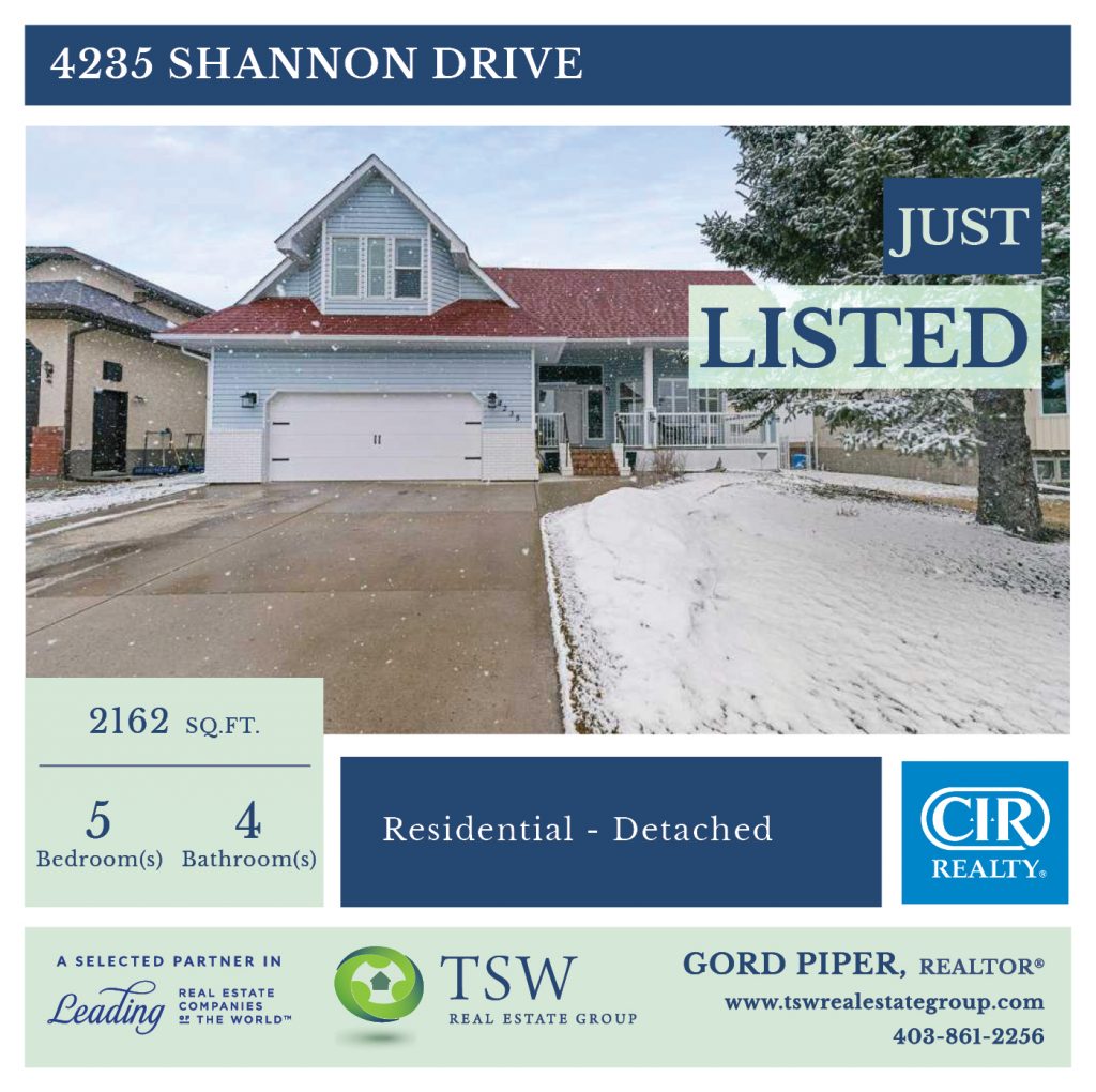 Just Listed - 4235 Shannon drive Olds AB